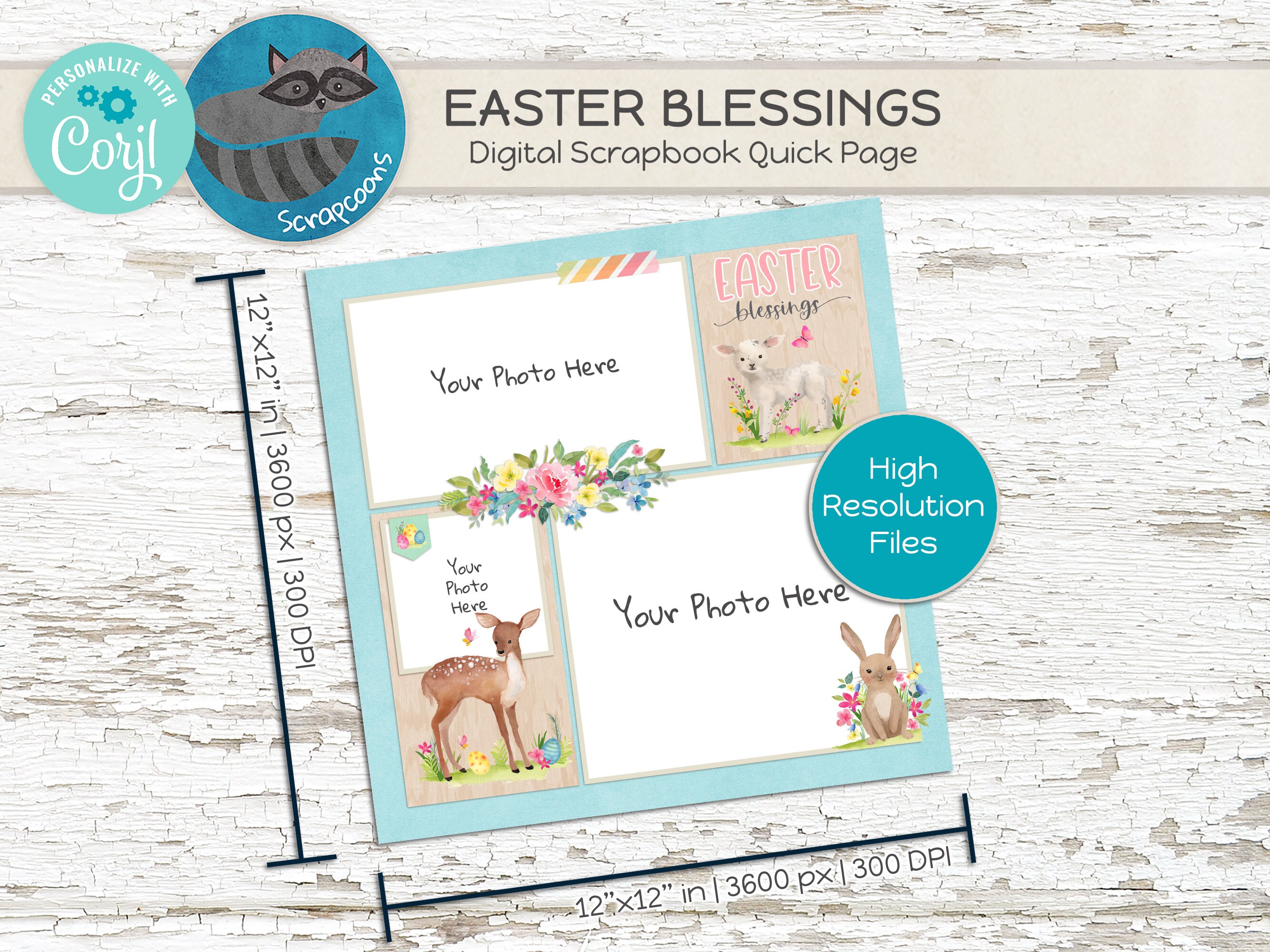 Easter Digital Scrapbook Premade Layout - Etsy