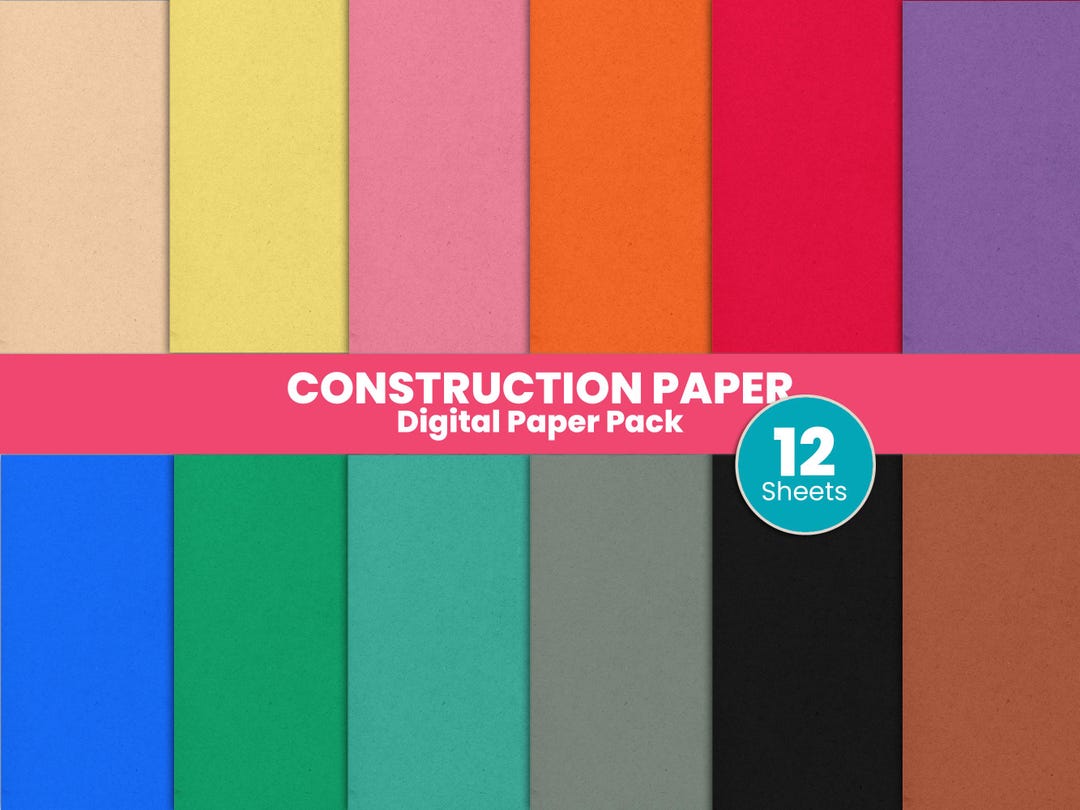 Colorful Construction Paper Texture Digital Collection - 12 Shades ...