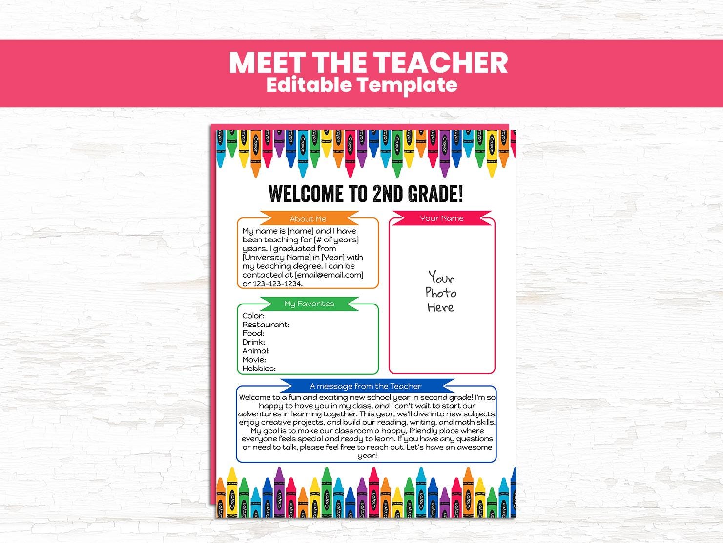 Editable Meet the Teacher Template | Back to School Printable Flyer ...