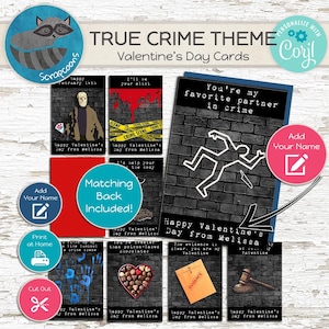 Cartes de Saint-Valentin True Crime à téléchargement numérique