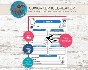 Werkblad Alles over mij: ijsbreker teambuilding voor collega's Afdrukbaar