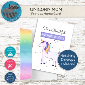 Einhorn-Mama-Muttertagskarte für Freund