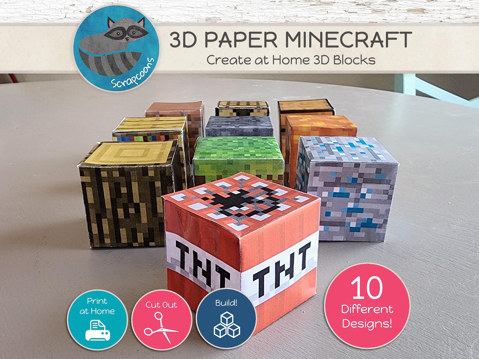 Printable Paper Miner Blocks for Kids