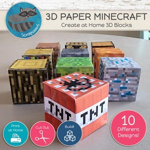 Druckbare Paper Miner Blöcke für Kinder - Schneiden, falten, und los basteln!