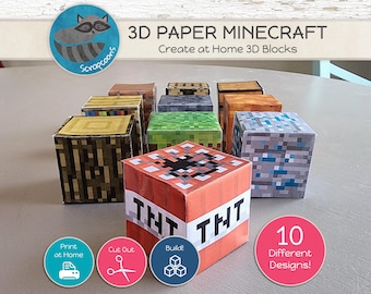 Bloques de minero de papel imprimibles para niños: ¡corta, dobla y crea!