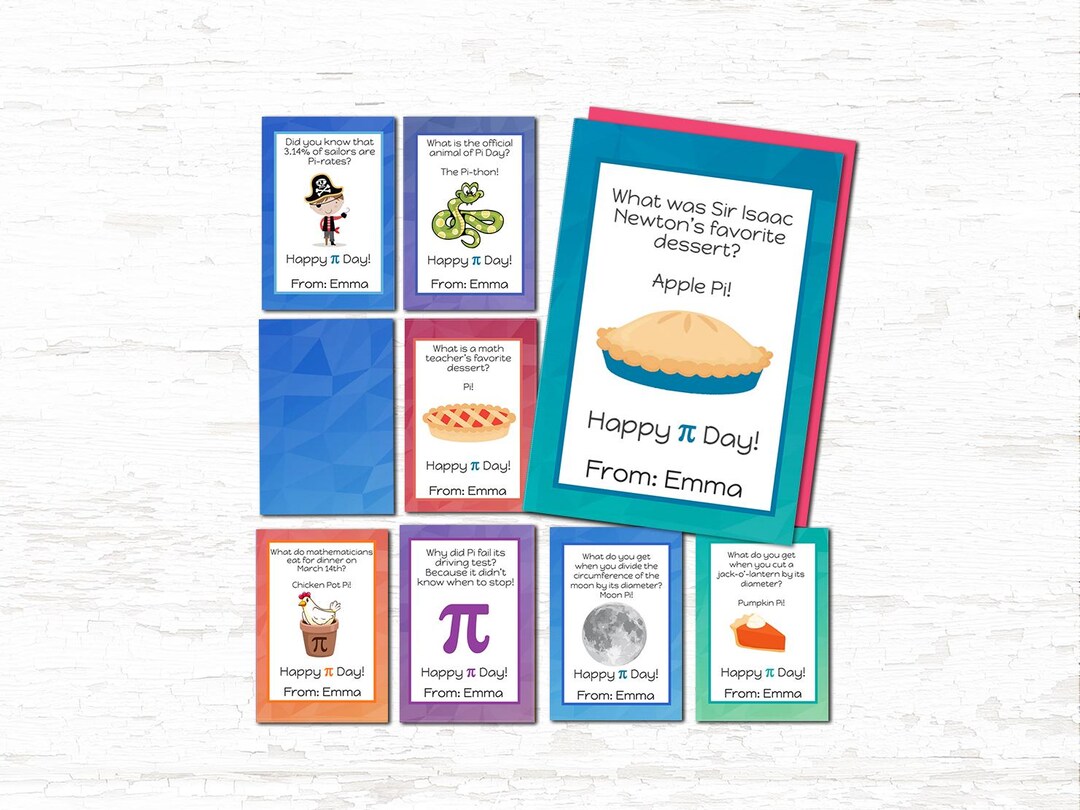 Pi Day Cards Printable – Math Geek Puns for Kids & Teachers - Etsy