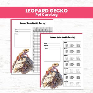 Leopard Gecko Care Logs | Weekly & Monthly Reptile Tracker Printables