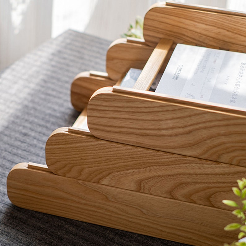 Wood Magazine Rack Ash Magazine Holder Handmade Newspaper Etsy