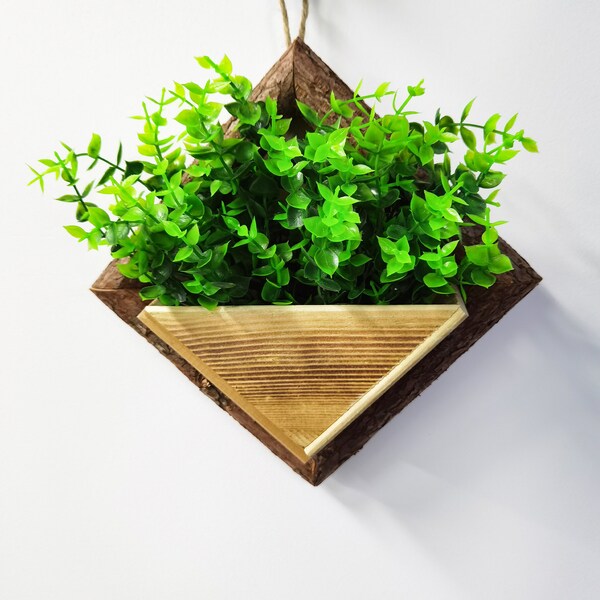 Wood Wall Planter Etsy