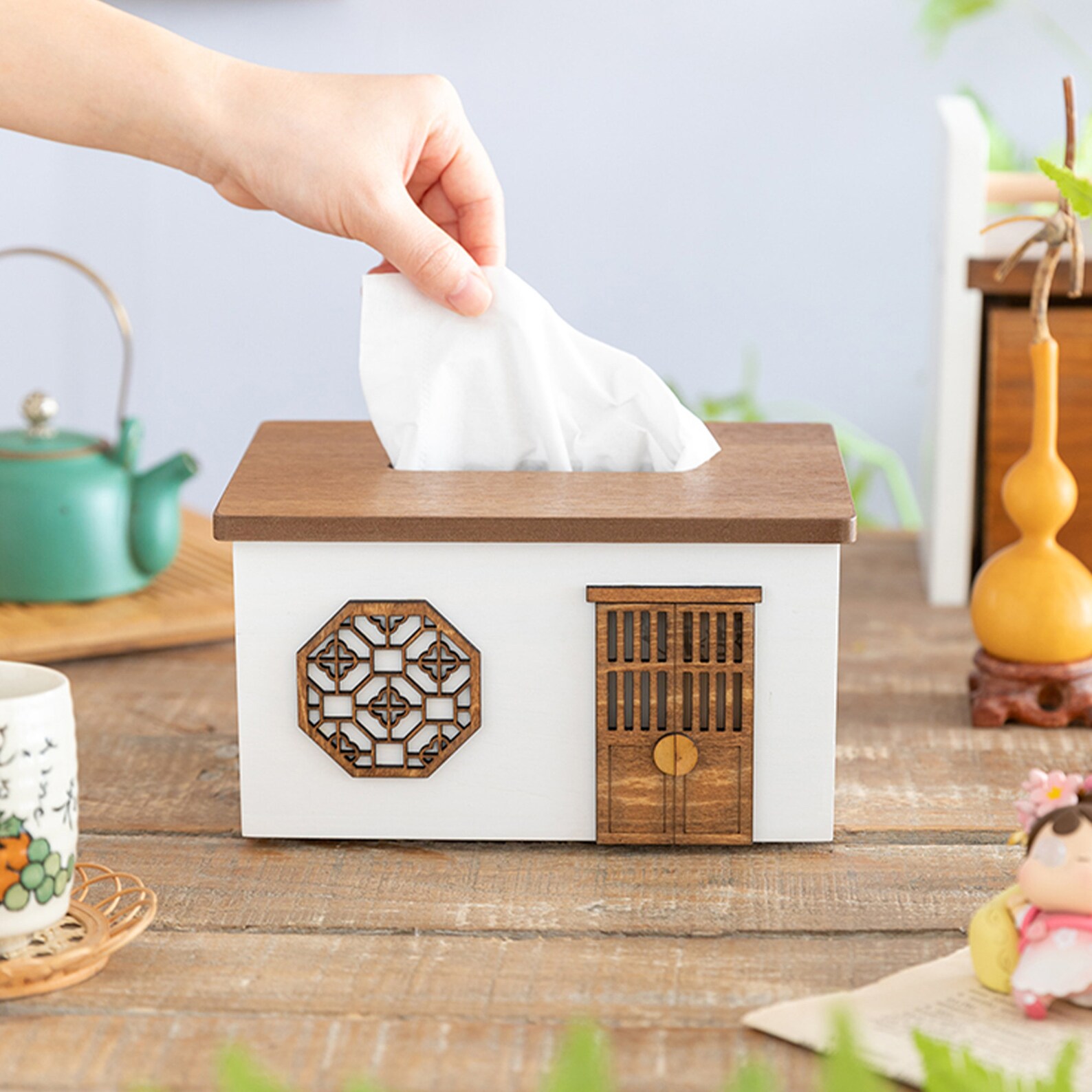 House Tissue Box Cover Wood Tissue Box Rectangle Tissue Box Etsy