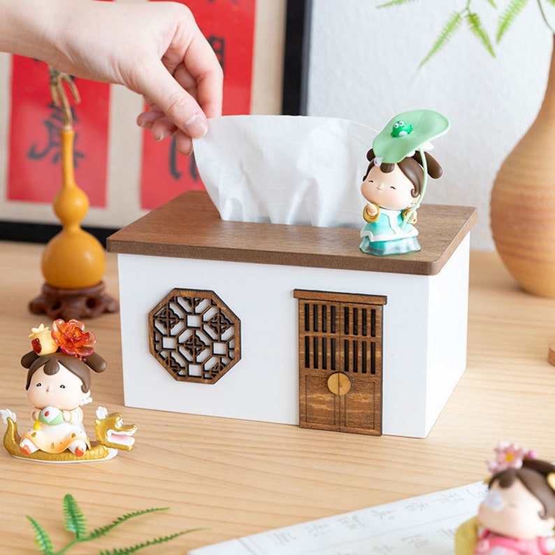 House Tissue Box Cover Wood Tissue Box Rectangle Tissue Box Etsy