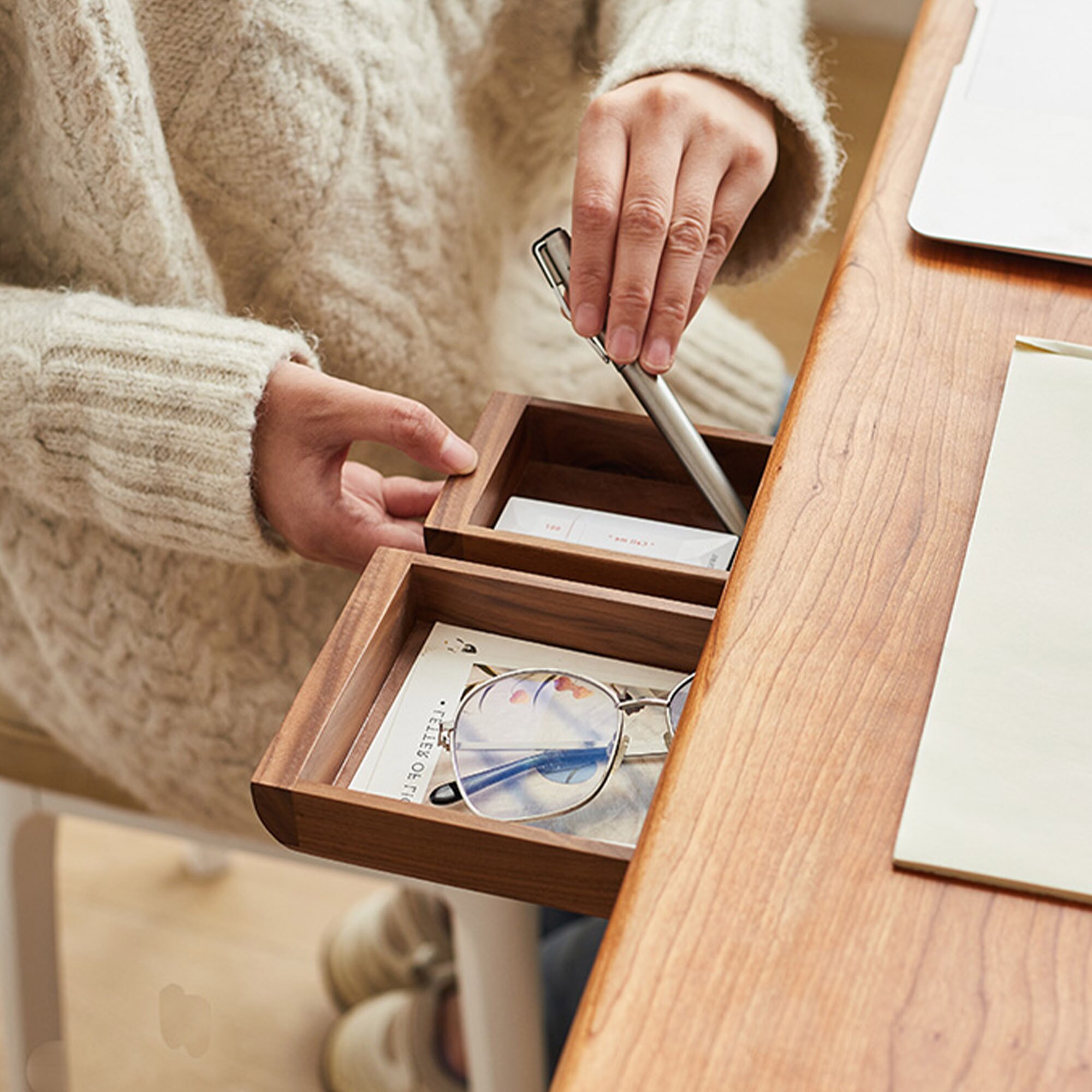 Wood Under Desk Organizer Drawer Handmade Selfadhesive Etsy UK