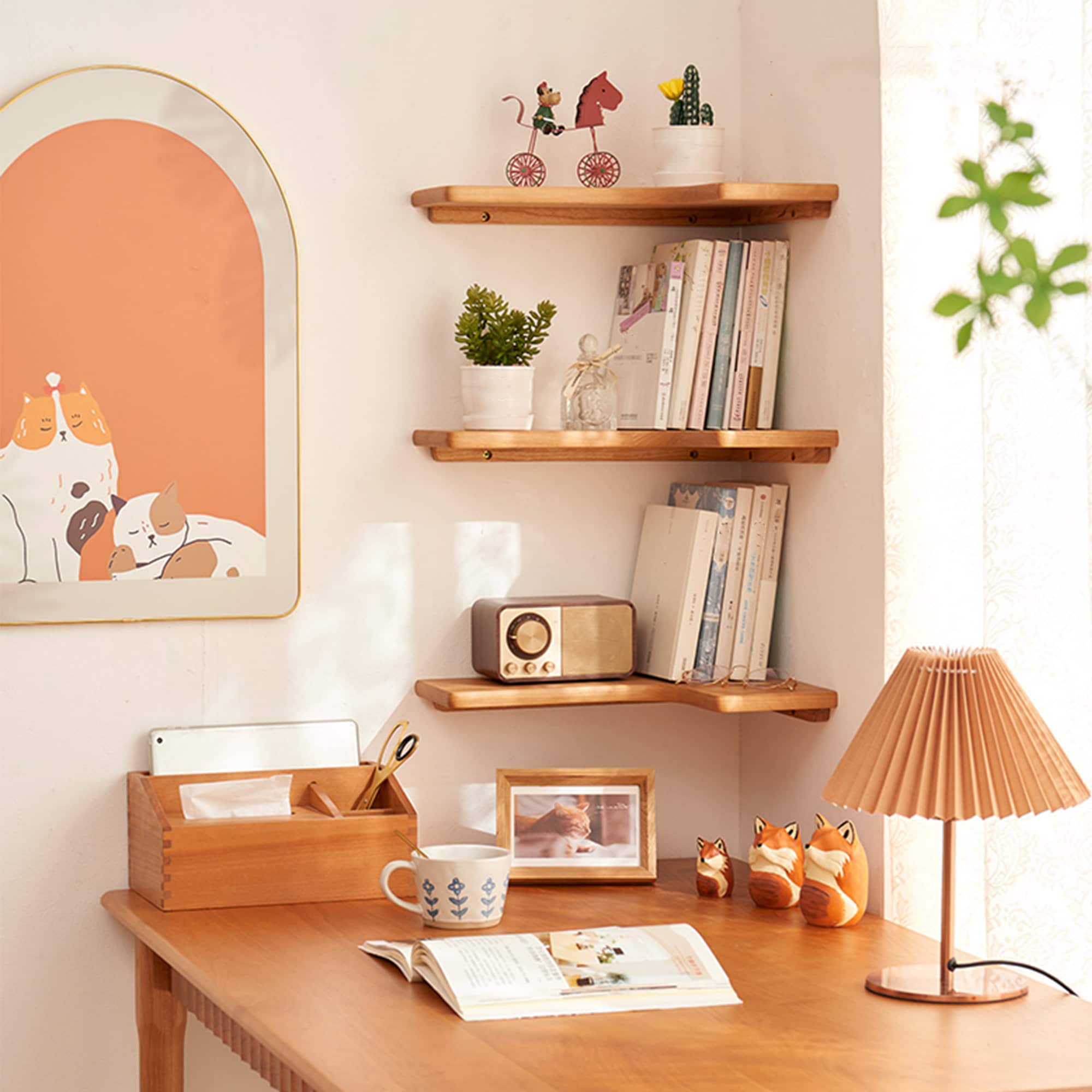 L shaped wall bookshelf deals