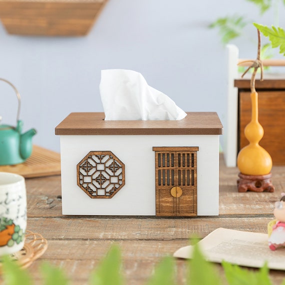 House Tissue Box Cover Wood Tissue Box Rectangle Tissue Box