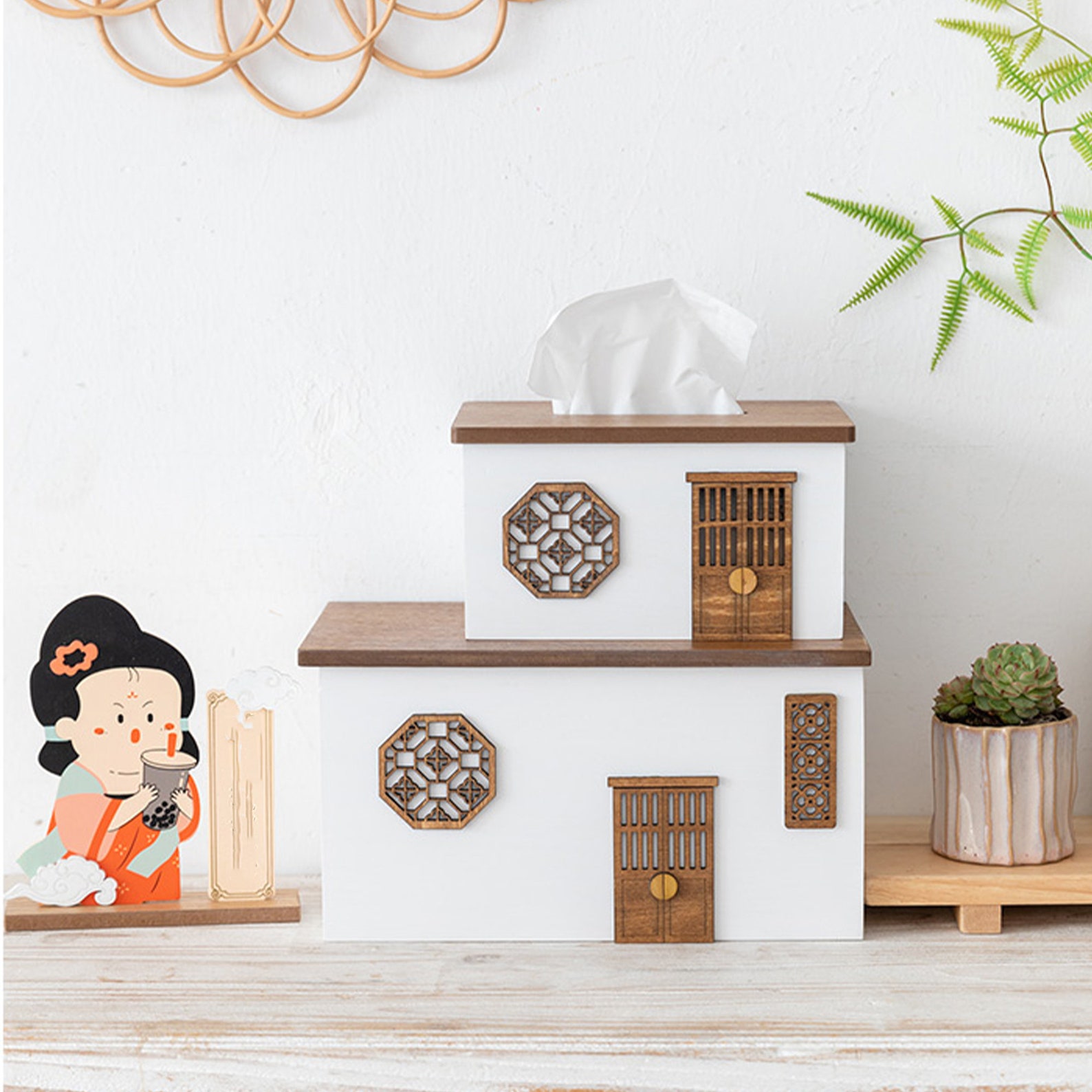 House Tissue Box Cover Wood Tissue Box Rectangle Tissue Box Etsy