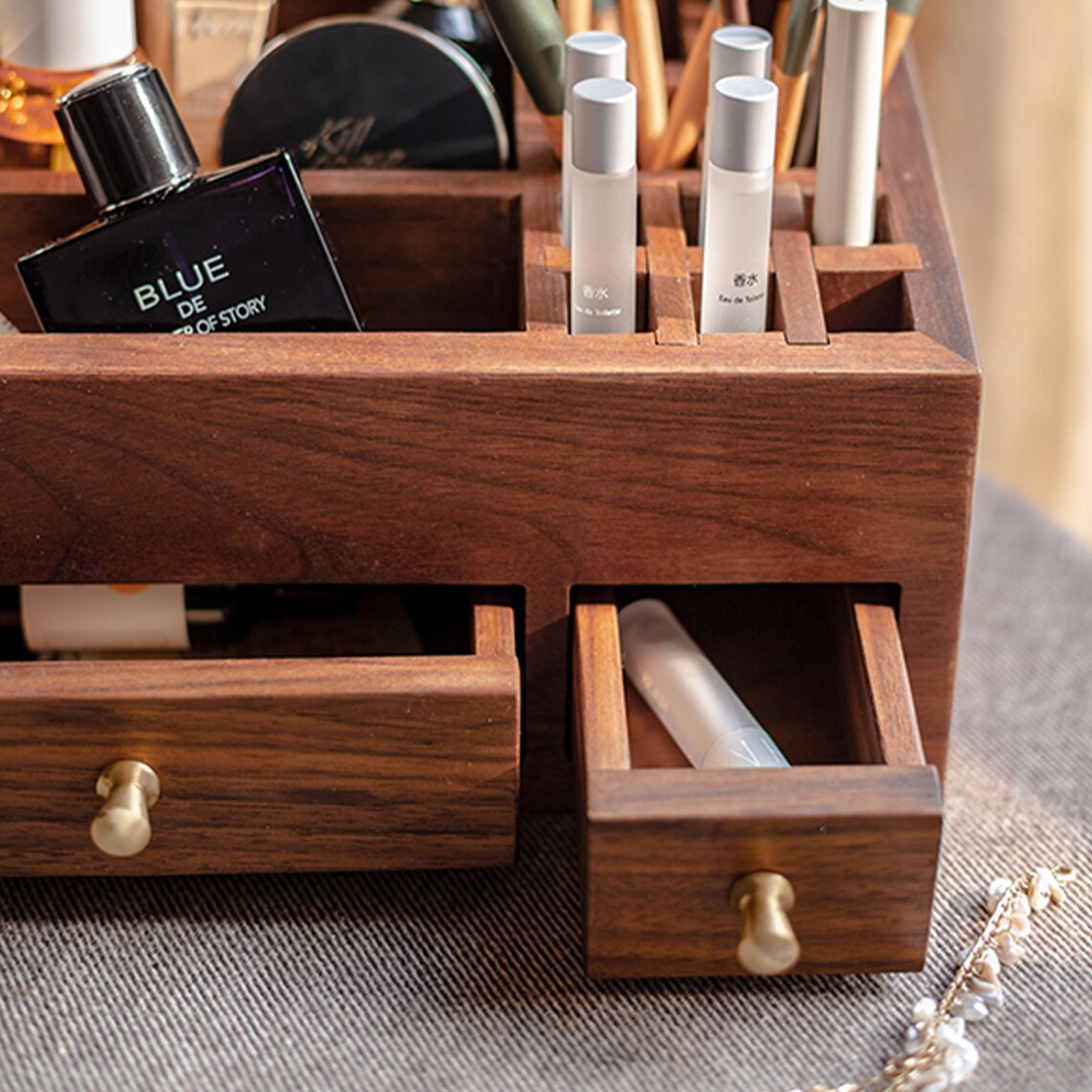 Wood Makeup Organizer Box Handmade Makeup Organizer for Etsy