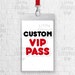 CUSTOM Movie VIP Pass Labels, Movie Pass Lanyard Labels, Printable ...