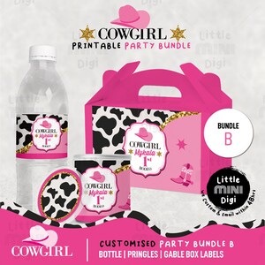 Cowgirl Birthday Party Bundle, Printable Cowgirl Birthday Party Pack ...