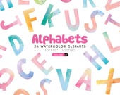 Watercolor Alphabets A to Z PNG Transparent Clipart Bundle Vol. 1 (Digital Download)