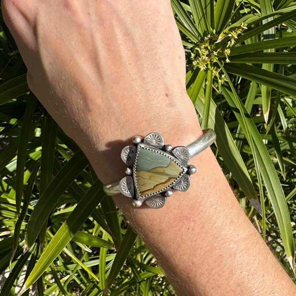 Picture jasper cuff bracelet