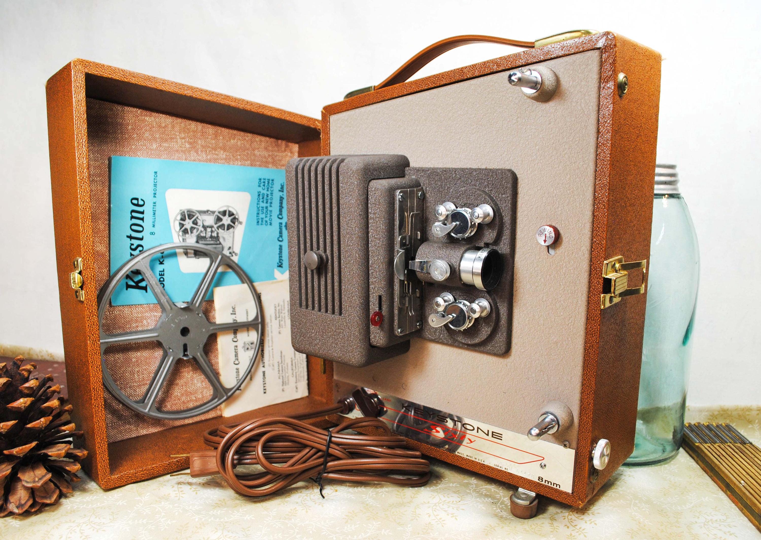 Vintage Keystone Sixty 8 Mm Home Movie Projector (powers On, Needs