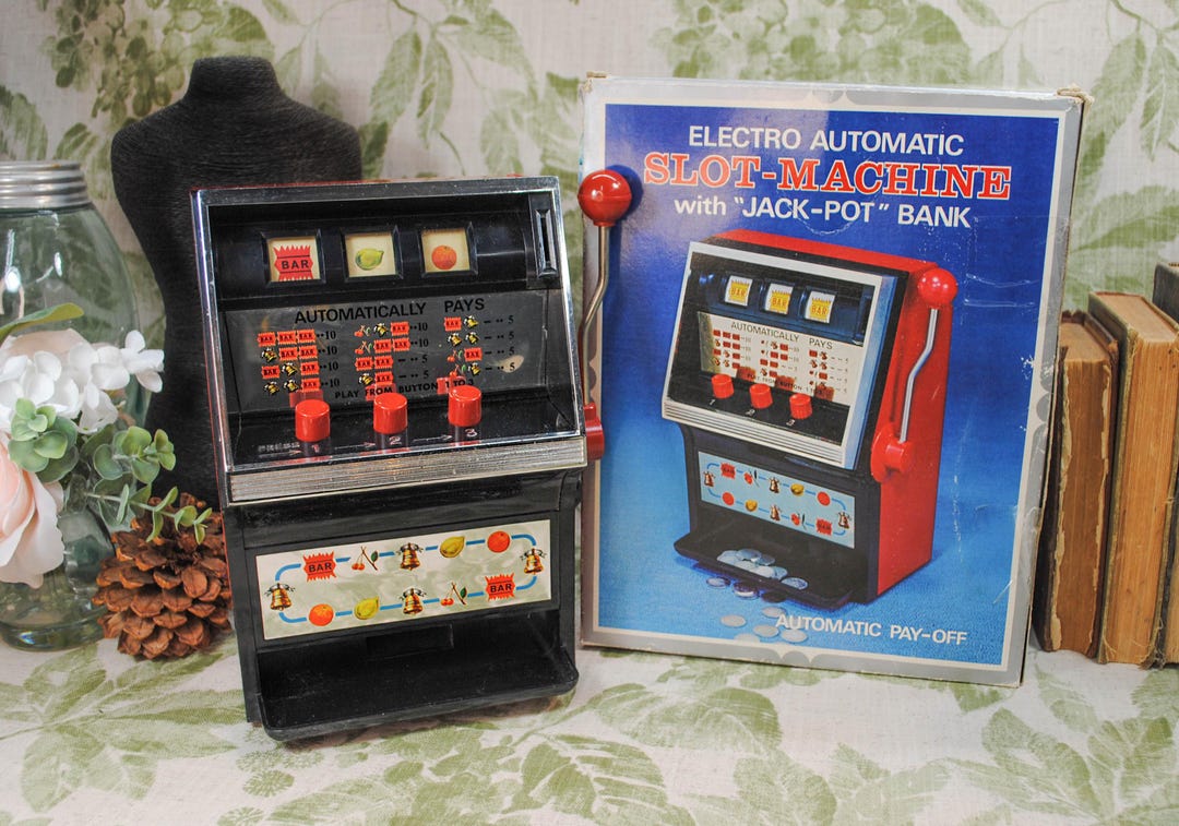 Electro Slot Vintage 1972 Electro Automatic Toy Slot Machine Coin Bank IOB - Etsy