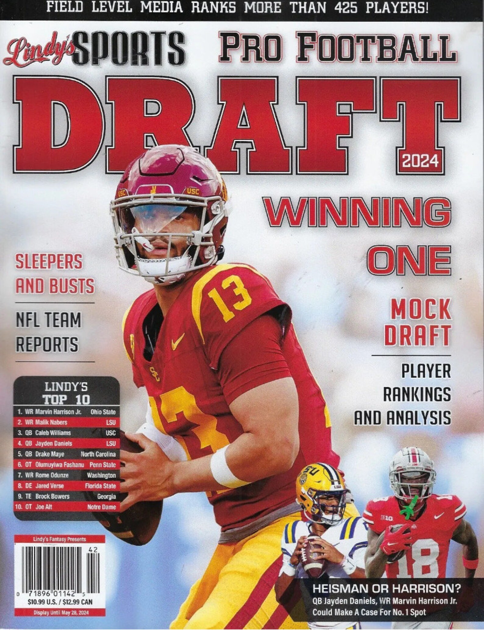 Pro Football Weekly Lindy’s Sports Pro Football Draft 2024 MAGAZINE NFL Draft Preview Caleb ...