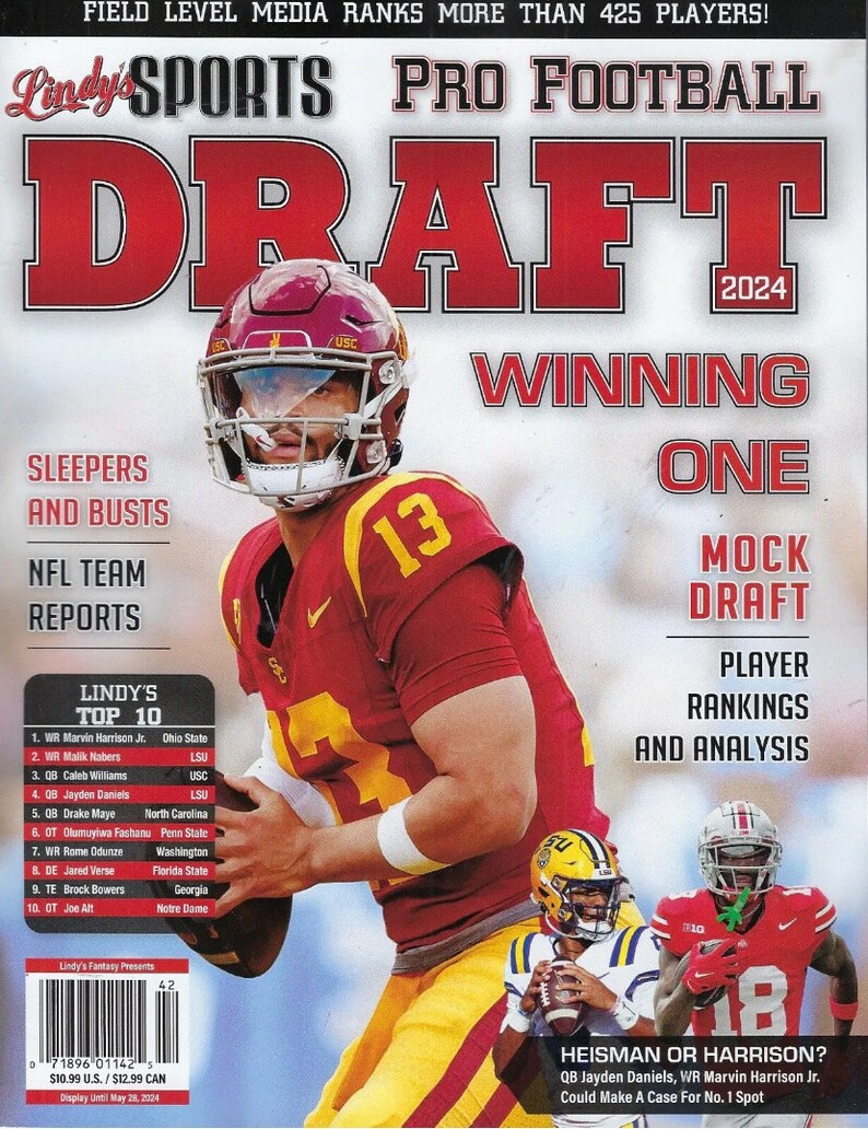 Lindys Sports Pro Football Draft 2024 MAGAZINE NFL Draft Preview Caleb