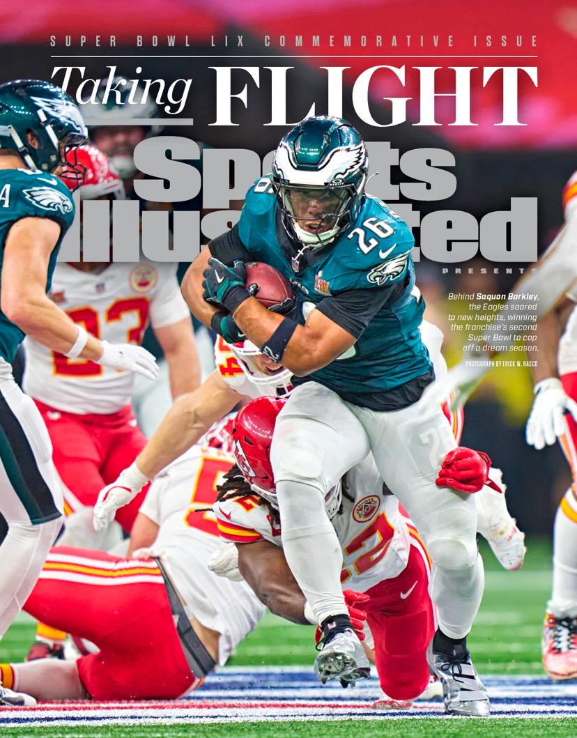 Sports Illustrated 2025 MAGAZINE Philadelphia Eagles Saquon Barkley Super  Bowl LIX Commemorative Issue “Taking Flight”
