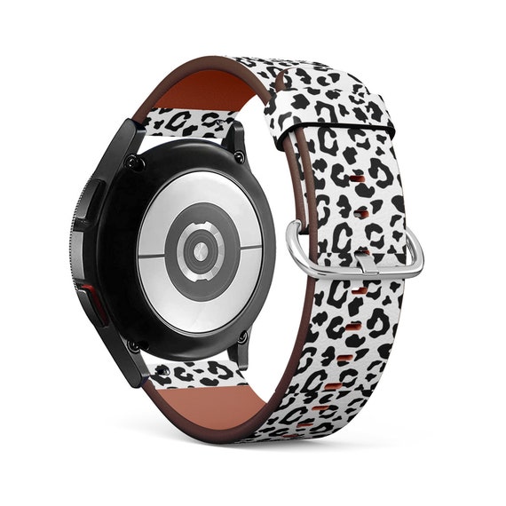 Band for Samsung Smartwatches Leopard White Black Pattern Print Galaxy Watch Active Gear Vegan Leather Bracelet Strap. Etsy Canada