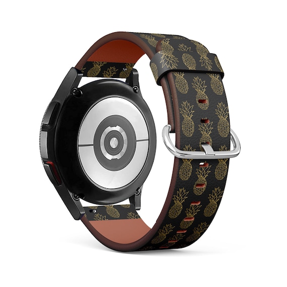 Band for Samsung Smartwatches, Gold Pineapples on Dark Print  display picture 1