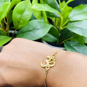 Adjustable Gold plated OM Bracelet