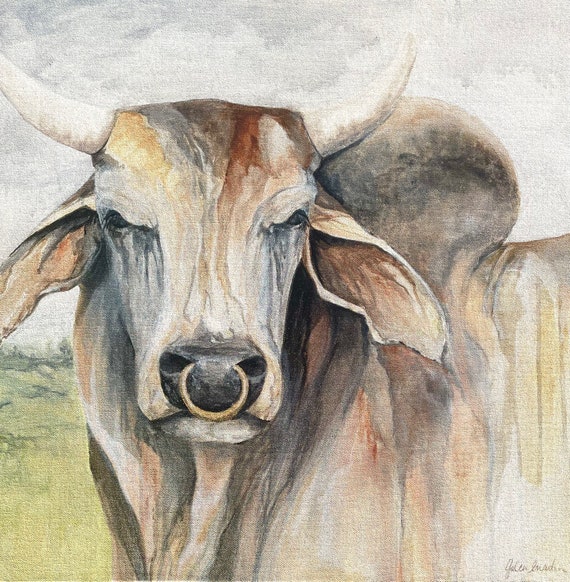 Brahman Calf Cow Painting