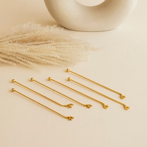 Brass Stirrers- Set of 2, Cocktail Shaker, Barware Accessory, Mocktail Mixer, Party Decor, Gold Metal Stirrers, Wedding Favours, Drinkware