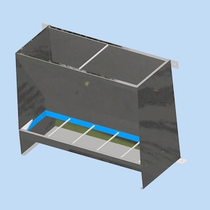 dxf-cad-plans per Mangiatoia per piccoli maiali-capre-pecore o qualsiasi altro, Costruzione in acciaio inossidabile. Griglia-separatore intercambiabile
