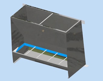dxf-cad-plans for Feeder for small pigs-goats-sheeps or any other, Stainless steel costruction. Changeable grill-separator