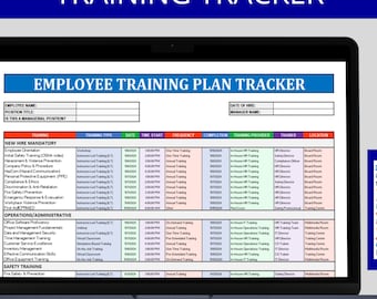Sample Training Tracker Employee Training Tracker, Excel & Google Sheets, Staff Compliance ...