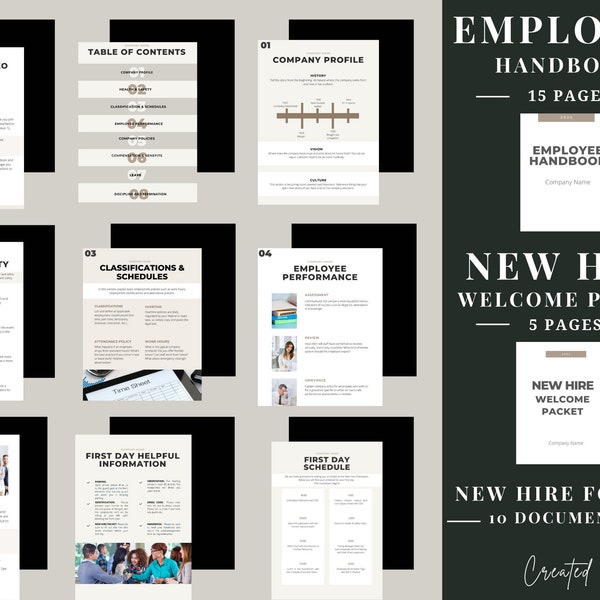 Employee Resource Handbook Template Etsy
