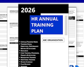 2026 Annual Training Plan Template: Corporate Employee Development (MS Word Document & Google Docs)