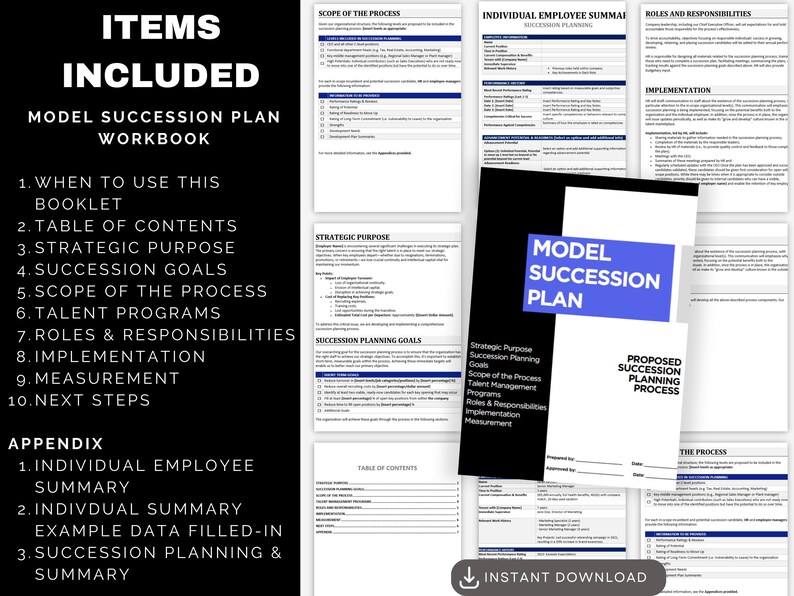 Succession Planning Template: Talent Development Management, Leadership ...