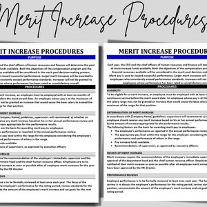 Merit Increase Policy. MS Editable Word Template. Human Resource Form. Employment Procedures. Employee Policies and Procedures. HR Forms