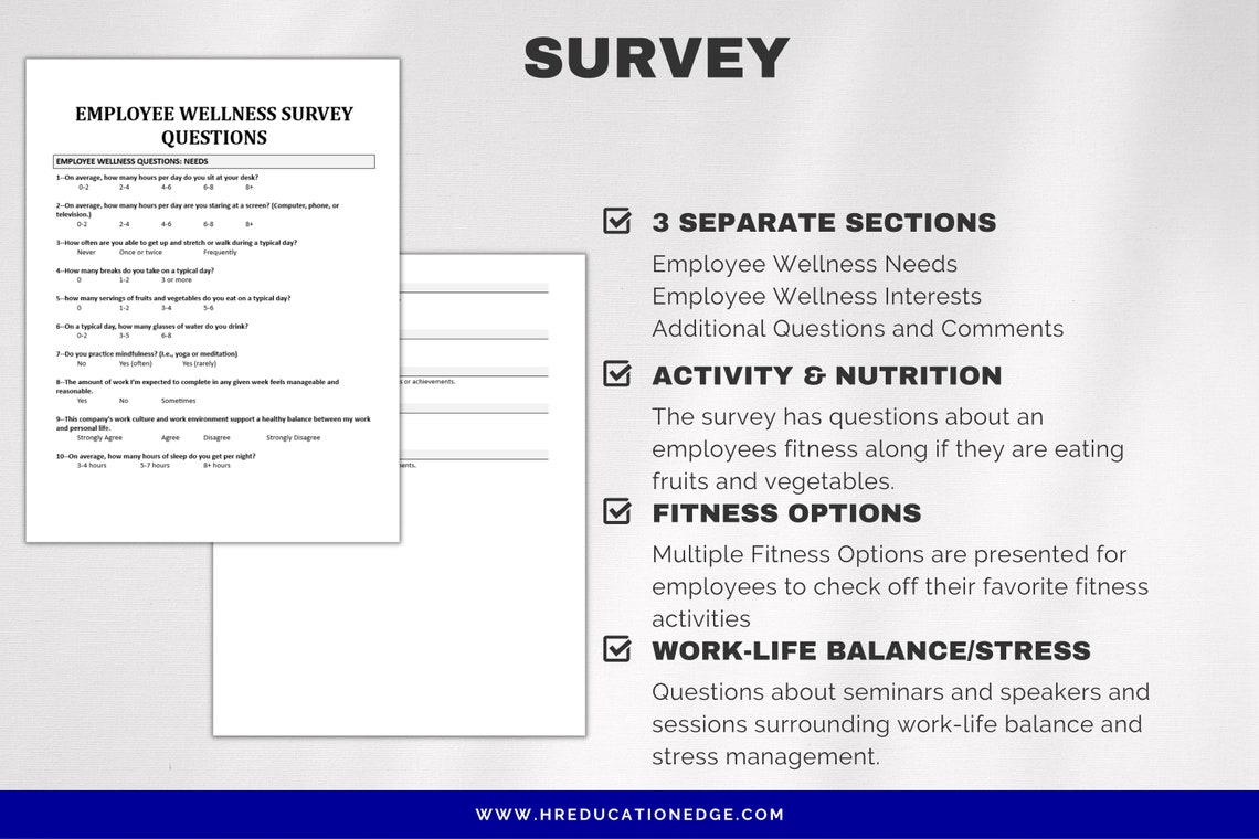 Employee Wellness Survey Employee Benefits Input & Feedback Work-life ...