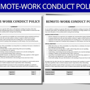 Work From Home Policy Template: Editable HR Form (MS Word)