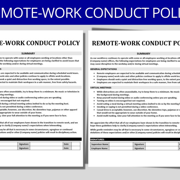 Hr Policy Forms Etsy