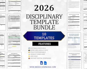 2026 Employee Disciplinary Templates Bundle: HR Forms (Word & Google Docs)