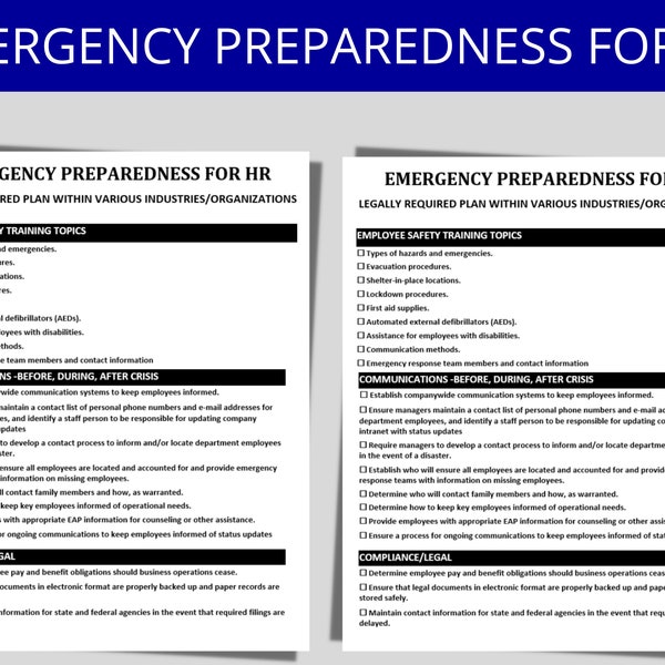 Comprehensive Emergency Preparedness and Response Plan | HR Safety Plan