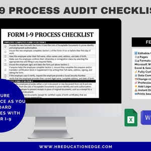 I-9 Process HR Checklist: New Hire Onboarding Compliance (digital ...
