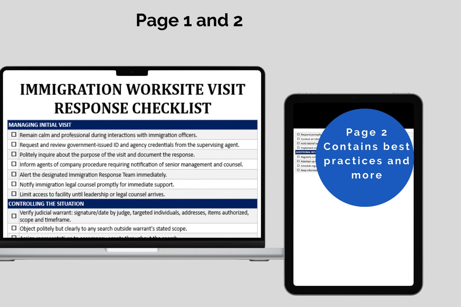 Ice Checklist ICE Workplace Visit Checklist: Immigration Compliance Guide ...