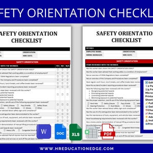 Safety Orientation Checklist: OSHA Training, HR Onboarding Forms (Digital Download)