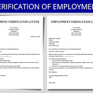 Carta de verificación de empleo / Plantilla de verificación de salario de empleado / Formulario de recursos humanos / Plantillas y formularios de RR. HH. / HR Education Edge